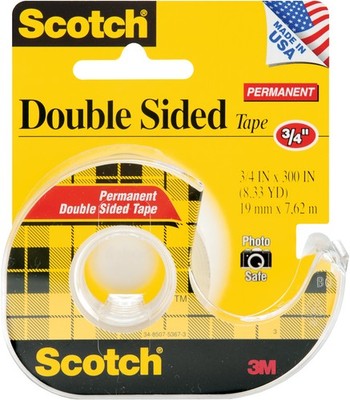 3er-Packung - Scotch permanentes doppelseitiges Klebeband - 0,75 Zoll x 300 Zoll - 237-3 m