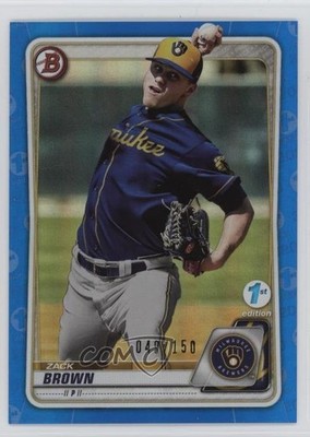 2020 Bowman 1st Edition Blue Foil 49/150 Zack Brown #BFE-34 03xg