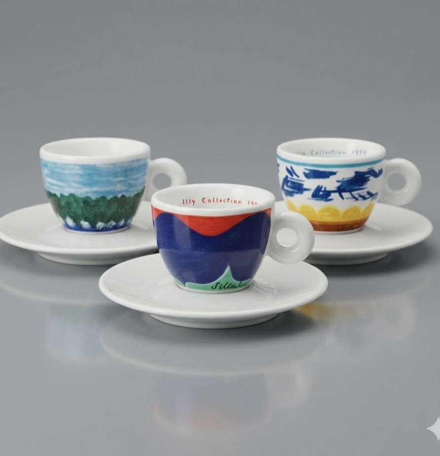 3 illy collection 1994 tazzine S. Meentzen prima collezione Ginori espresso cups