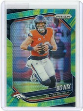 Bo Nix - 2025 Panini Prizm Hyper Yellow Green 100/200 #142 Denver