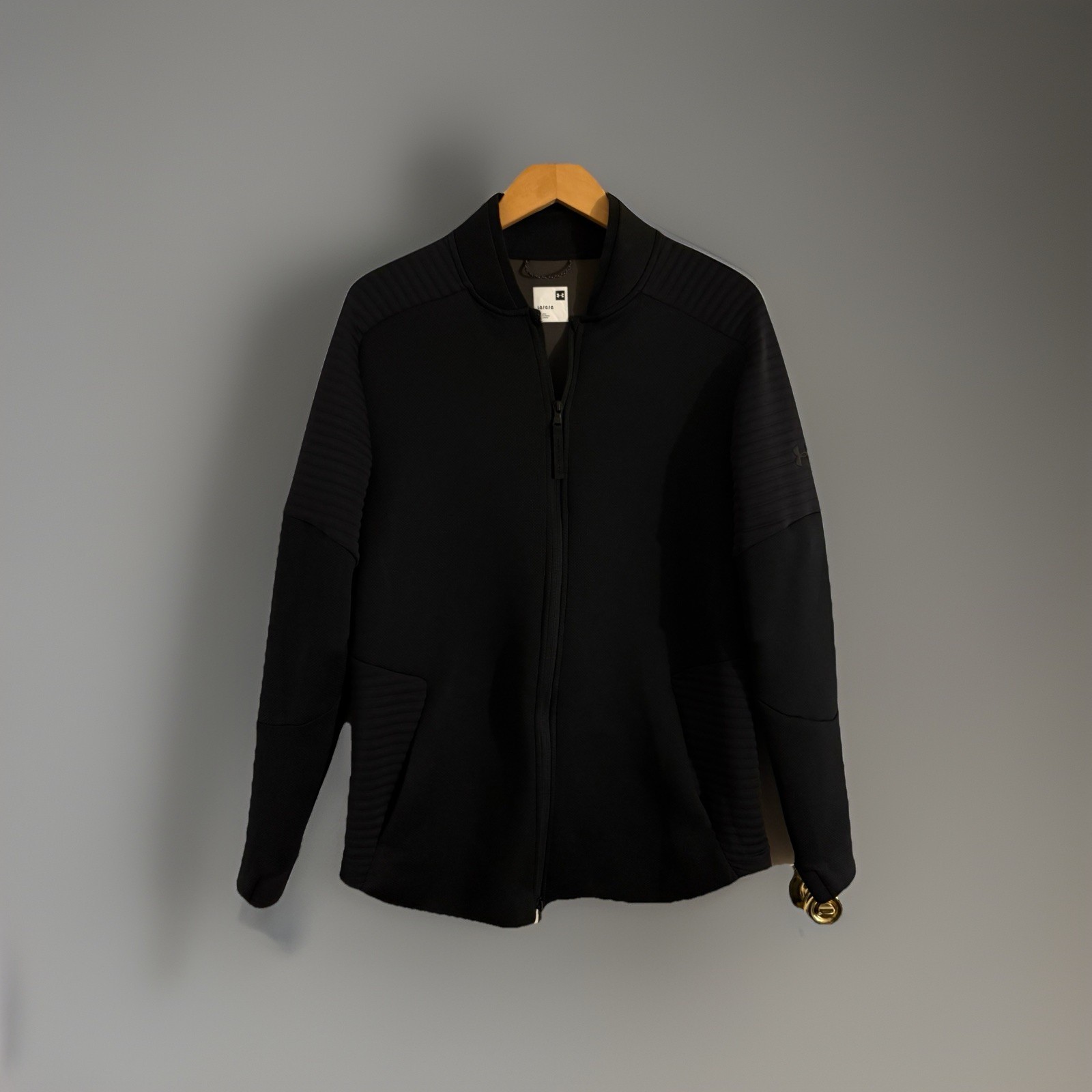 Under Armour Men’s Full Zip Move Bomber Jacket Black Sz L