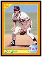 1990 Score Rookie & Traded Nick Esasky Card Atlanta Braves #3T. rookie card picture