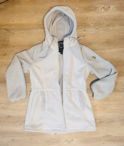 OFF WHITE Giacca con cappuccio Madison da donna Expedition Bonded Teddy Fleece grigio chiaro media
