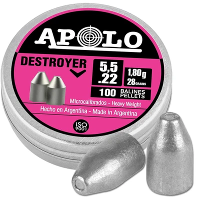 Apolo .22 Cal Air Gun Pellets Destroyer Slug .22 Caliber 28 Grain, 100 Count