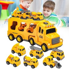 7 in 1 Baustellenfahrzeuge Spielzeugauto Kinder Geschenk Spielzeug ab 3 4 Jahre