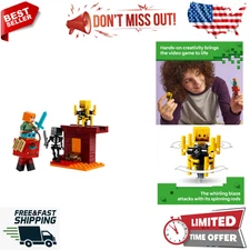 Minecraft Nether Lava War Toy and Playset Minecraft Building Toy for Kids 6 age