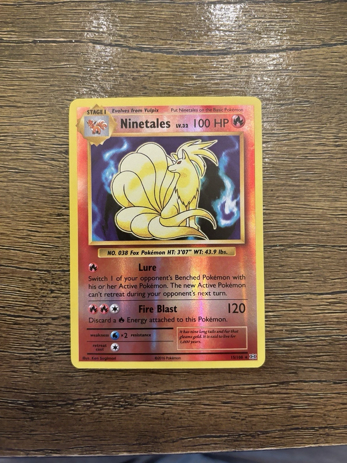 Ninetales 15/108 NM Reverse Holo Rare XY Evolutions Pokemon Card 2016 TCG