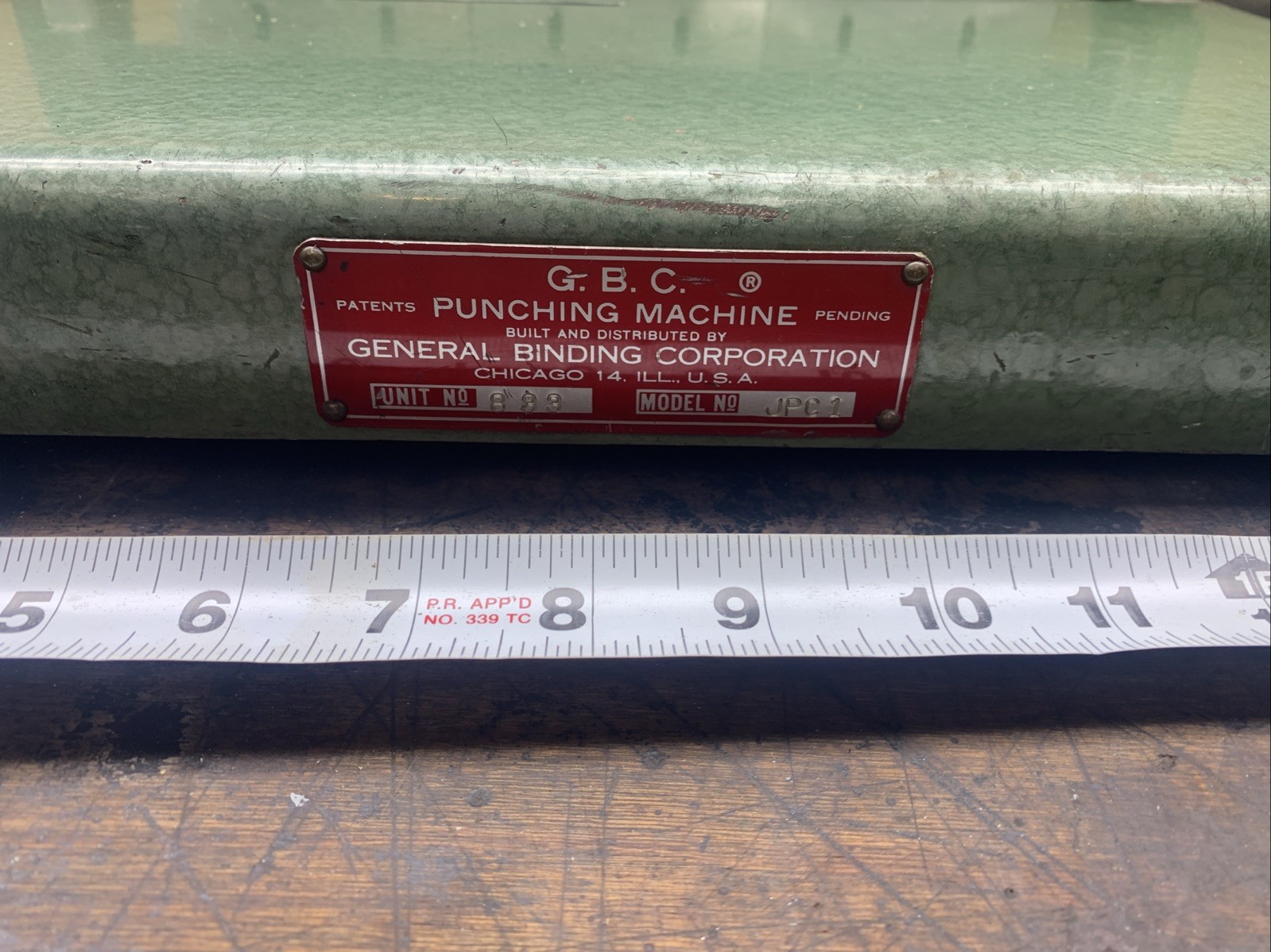 GBC Punching Machine General Binding Corporation Model JPC1 Made In USA Chicago