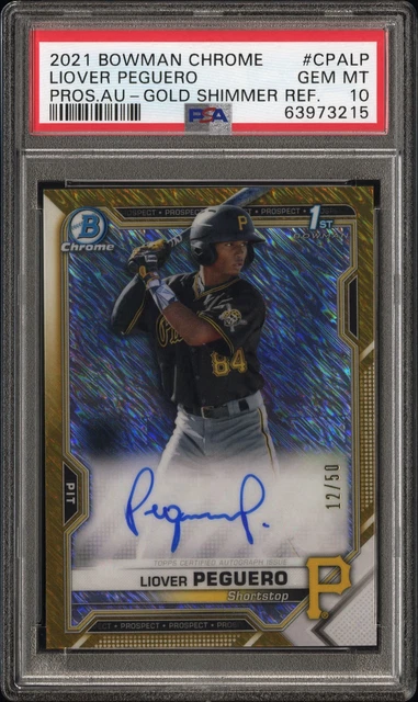2024 PSA 10 Liover Peguero Bowman Chrome 1st Auto RC Gold Shimmer Refractor /50