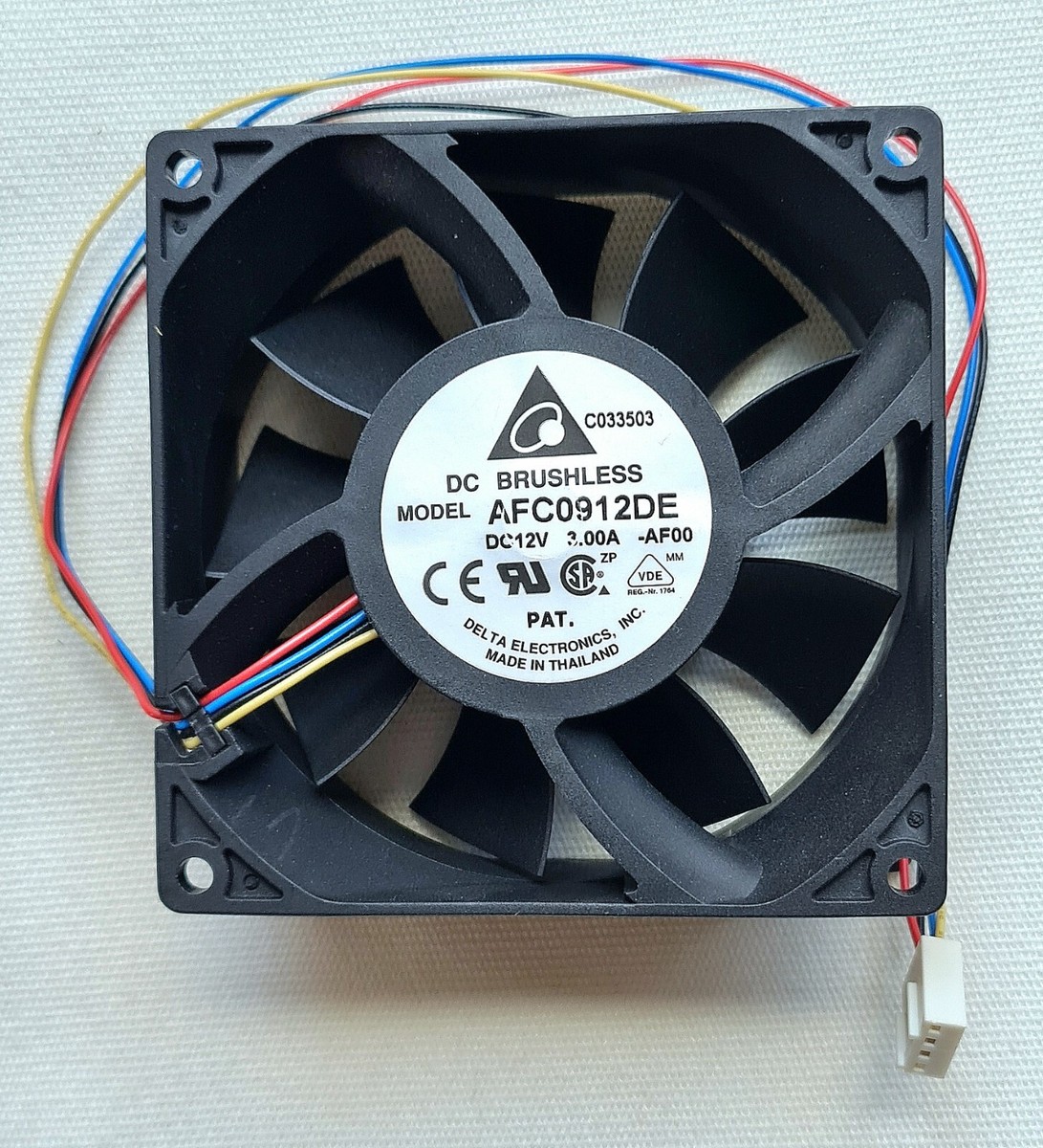Delta AFC0912DE High Speed Case Fan 92x38mm 6000RPM 160CFM 12VDC