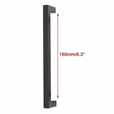 Square Modern Cabinet Handles Pulls Kitchen Drawer Stainless Steel Matte Black 