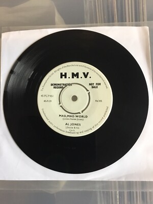 Al Jones-Mad Mad World 1958 1st Press HMV Demo Promo 7  45 UK Press Ex Play