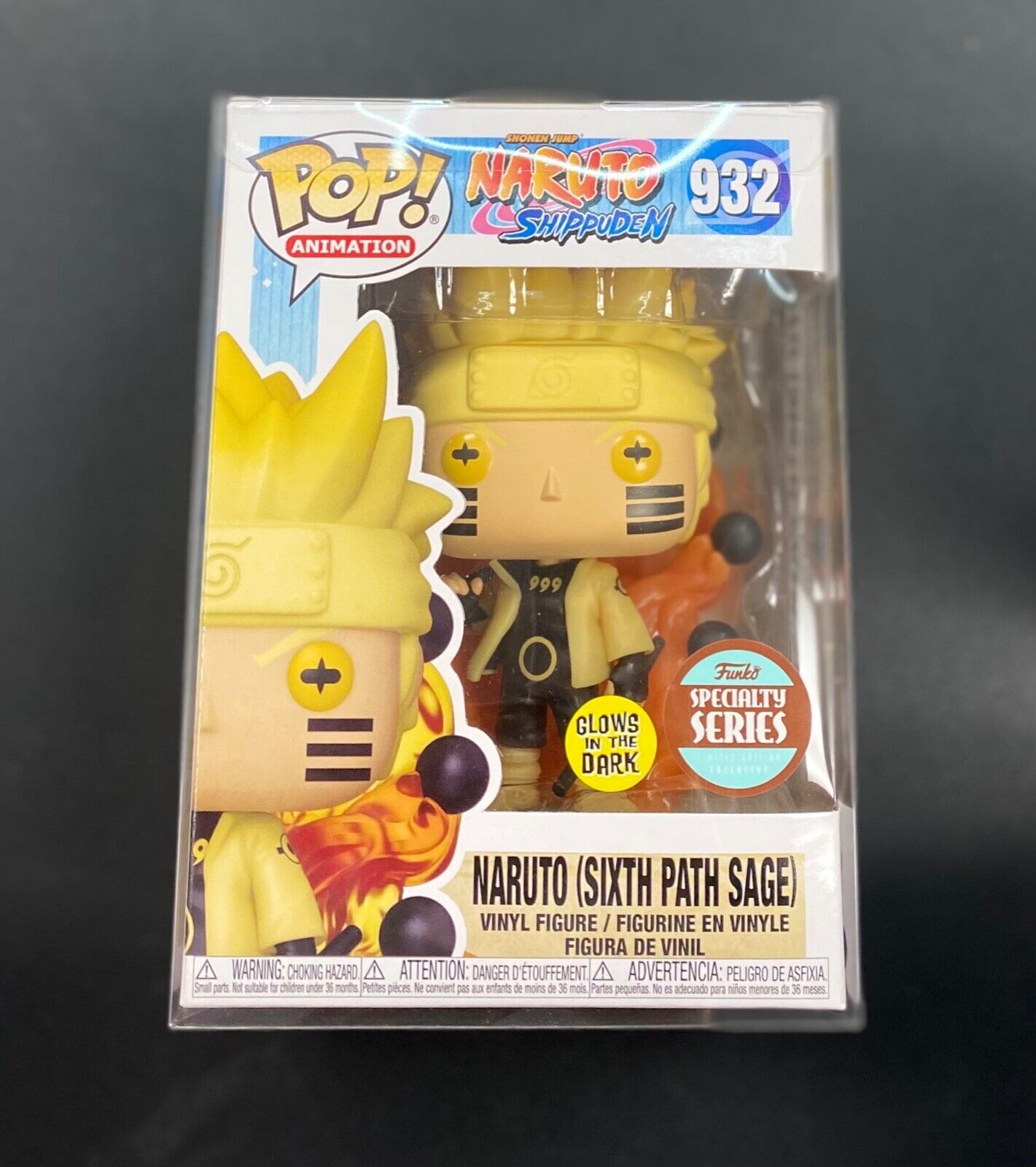 Funko Pop! 186 Naruto Shippuden Six Path Glow in The Dark GITD Yellow  Exclusive Figure