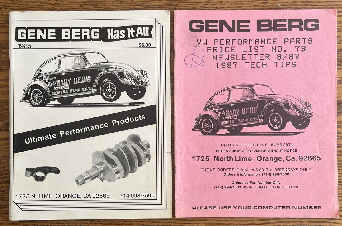 1985 Gene Berg VW Catalog Parts Technical Manual Performance Race