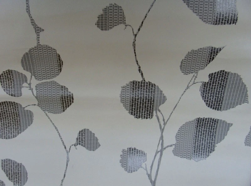 Non-Woven Wallpaper White Grey Leaves Digital Botanical Wallcovering Wall Decor - image 2 of 4
