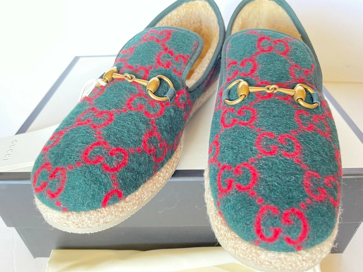 NEW Authentic Gucci Men s Fria Loafer Interlocking GG Wool G 7