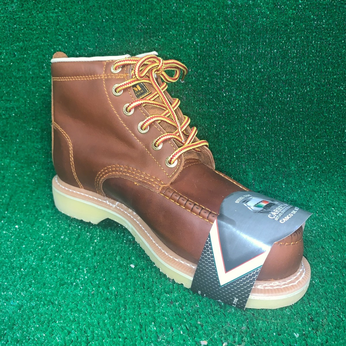 MENS ANKLE LACE UP WORK BOOTS SOFT MOC & STEEL TOE AVAILABLE  display picture 2