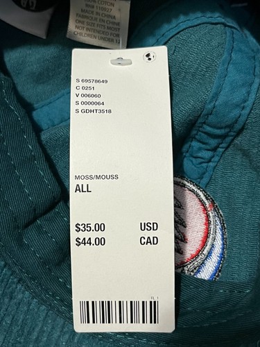 Grateful Dead Green Corduroy Strapback Hat Officially Licenced 2022 OSFM - Picture 7 of 7