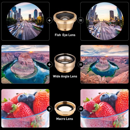 Fisheye Macro Wide Angle Lens Clip-on Phone Camera Lenses for Phones - 第 6/11 張圖片