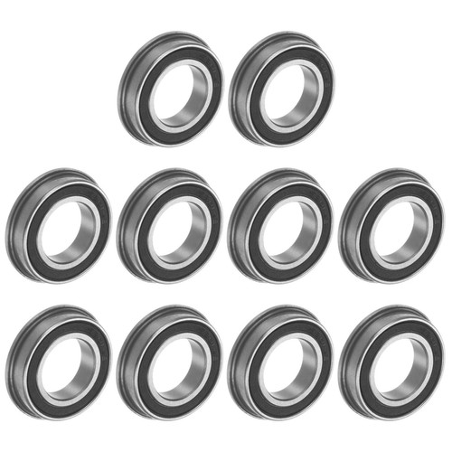 10pcs F68012RS Flanged Deep Groove Ball Bearing Sealed Steel Flange
