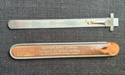 #ad VTG Advertising Ruler or Measuring Tool: Northern Supply Co; w Leather Sleeve $16.99