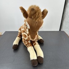 FAO SCHWARZ 14 Giraffe Plush Stuffed Animal Sitting Toy Realistic