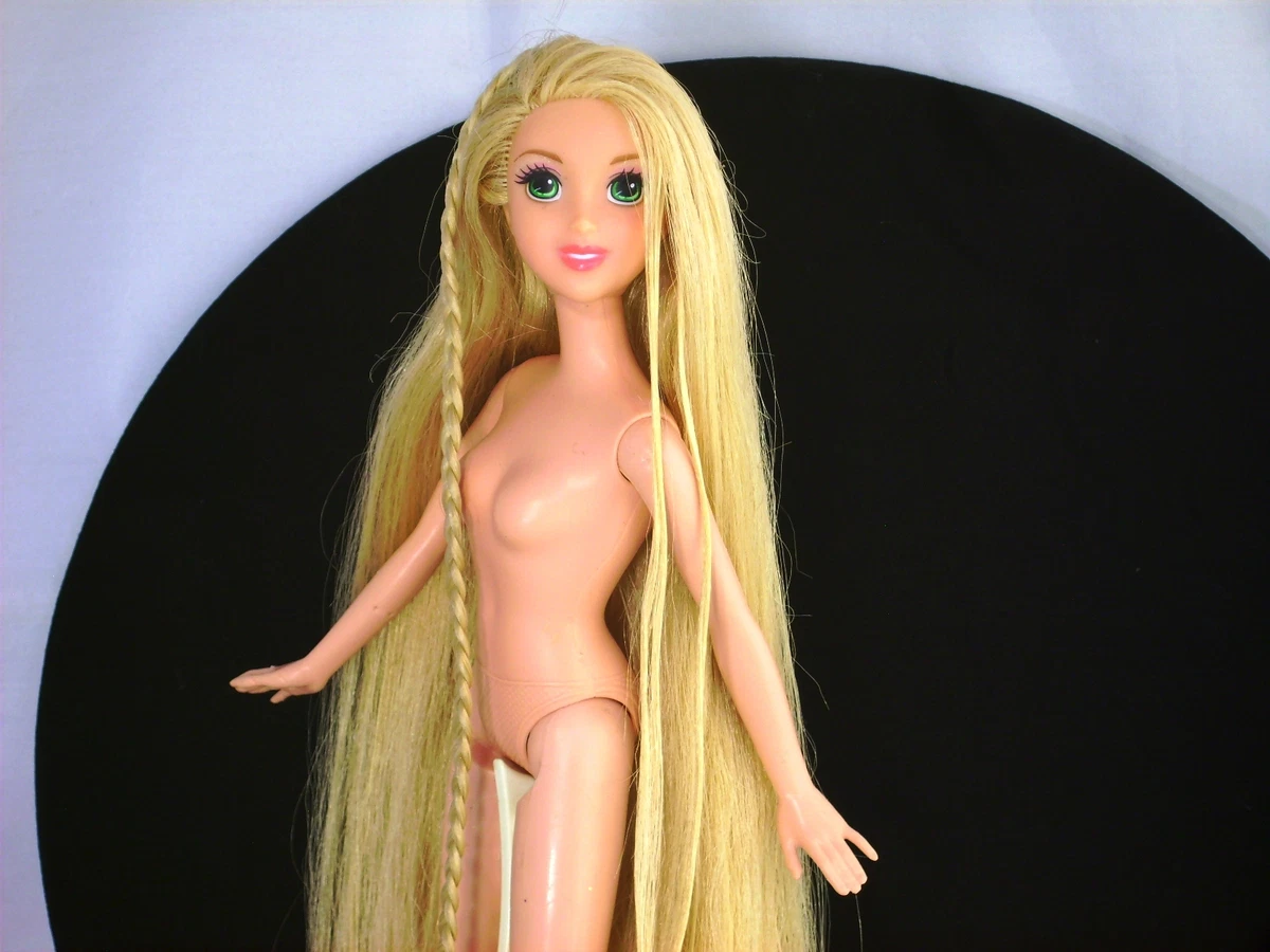 Nude Extra Long Hair Blonde Rapunzel Barbie Doll for OOAK Fairy Mermaid Repaint