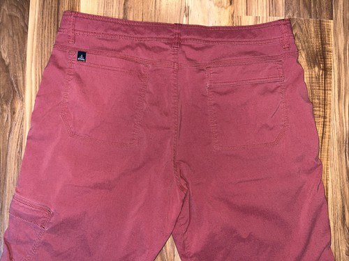 Prana Cargo Shorts Red Men's Size 36 Hiking Outdoors Pockets Stretch Travel - Picture 6 of 9