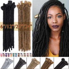 6/12/20/24" Dreadlock Hair Extensions Men Handmade Dreads Faux Loc Crochet Human