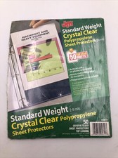 50 Pack 8.5x11 STANDARD CRYSTAL Polypropylene CLEAR Sheet Protectors TOP Loading