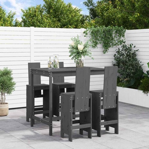Vidaxl Gartenbar Set Sitzgruppe Garnitur 5-tlg. Honigbraun Massivholz Kiefer vid - Bild 5 von 55