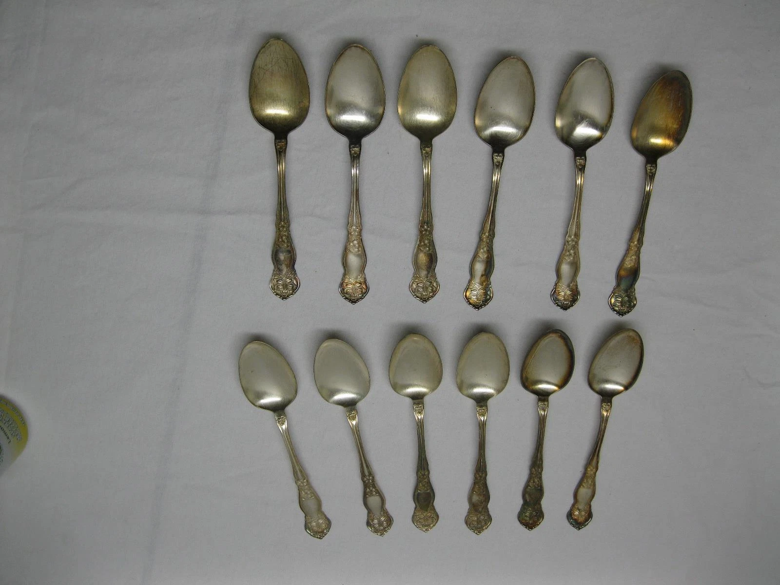 12 Serving Spoons 1910 Orange Blossom Pattern Wm Rogers & Son Set Lot Old Vtg
