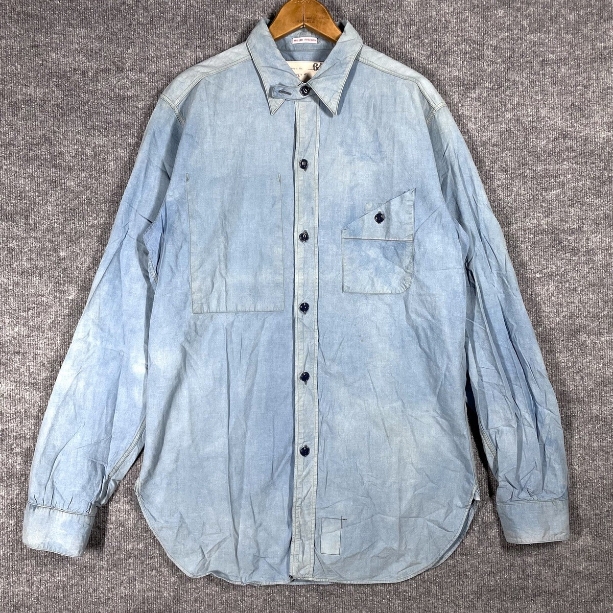 VINTAGE Mister Freedom Sugar Cane Chambray Shirt XL MFSC 645 TYPE