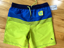 Tommy Bahama Boys XL 14  Swim Blue Trunks Shorts Lined Elastic Waist W/Tie NWT