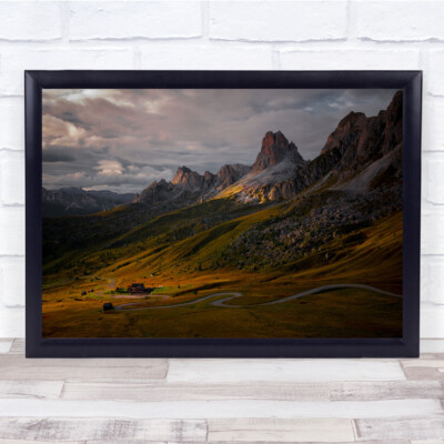 Tal Berge Felder Schatten Licht Wandkunstdruck