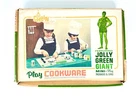 RARE Vintage 1970s Chein Green Giant Cookware Play Set Kids Food Tin Toy MIB