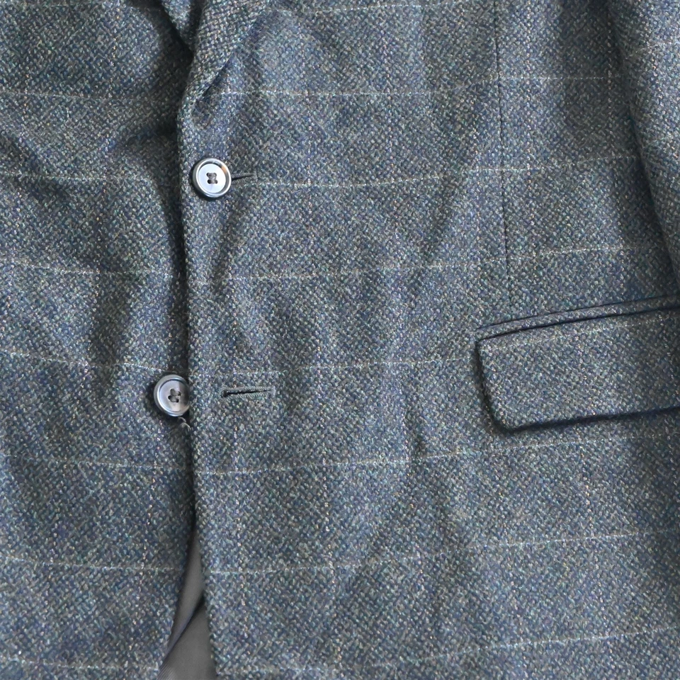 Regency Guild 44L Green Check Tweed Mens Blazer Suit Jacket Sport Coat - Imagem 3 de 4