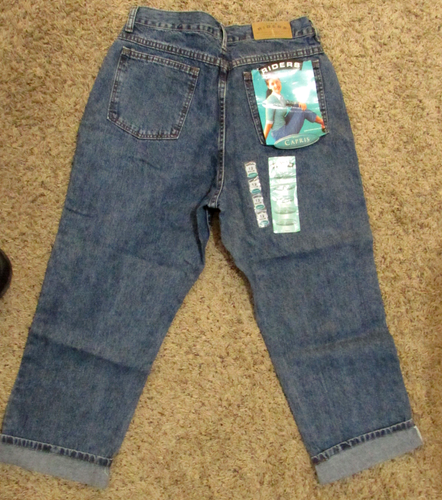 RIDERS MISSES CAPRIS STRAIGHT LEG 12M BLUE JEANS 130231E E418-007 GOOD (A50)