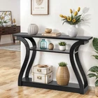 47" Console Table Black Accent Side Stand Sofa Entryway Hallway Table Desk Wall