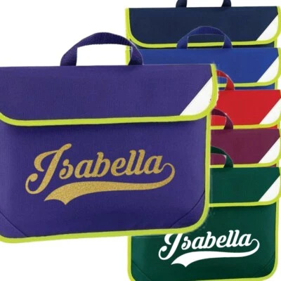 QUADRA Personalisierte Büchertasche Warnschutz Jungen Mädchen Schulanfang Kinder Name Musik