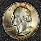 1954 Washington Quarter, Gem BU, Pretty Rim Toning, Raw
