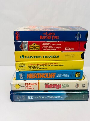 Vintage VHS Tapes Lot for Kids- Heathcliff, Benji, ET, The