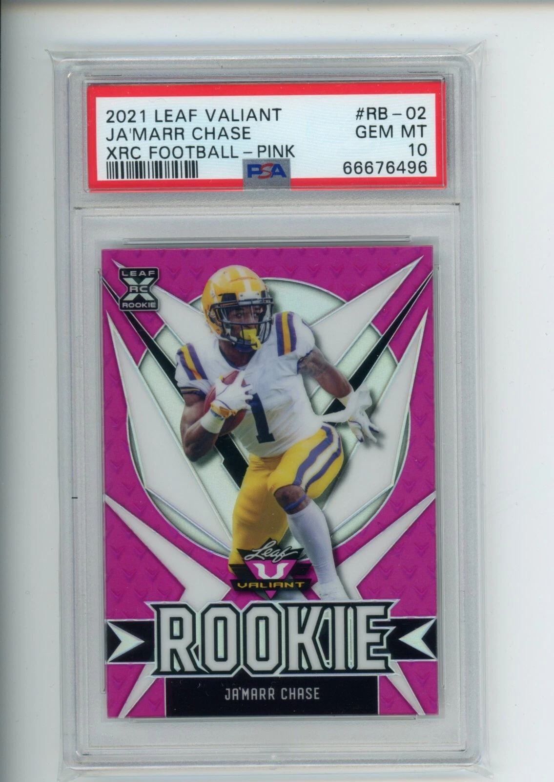 JaMarr Chase Leaf Valiant Xrc Football #RB02 Pink
