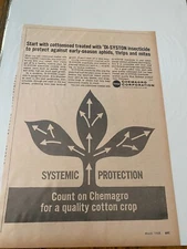 Vintage 1968 Chemagro Di Syston Insecticide ad