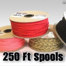 550 Paracord Parachute Cord Type III Commercial Solid Colors - 250 ft Spool