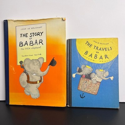 超レア！The Story of Babar & Babar's Travels THE STORY (1984) and TRAVELS OF BABAR (1961) by Jean De Brunhoff