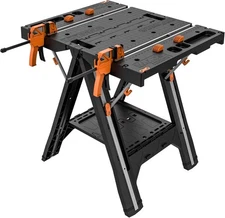 Worx Pegasus 2-in-1 Folding Work Table & Sawhorse, Easy Setup Portable Workbenc