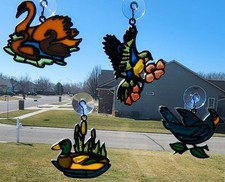 Vintage Stained Glass Suncatcher Set