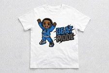 Unisex Kids White Graphic T-Shirt Beat Mode Cartoon Crew Neck Tee