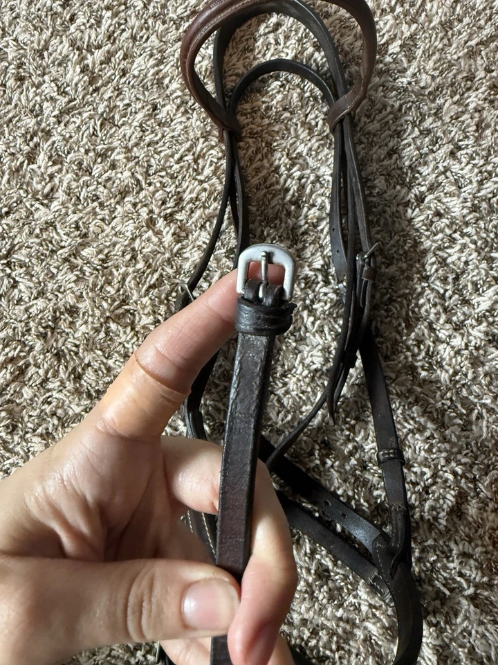 Lanceros talla caballo cuero marrón escolarización brida inglesa (sin riendas) Foto 4 de 4